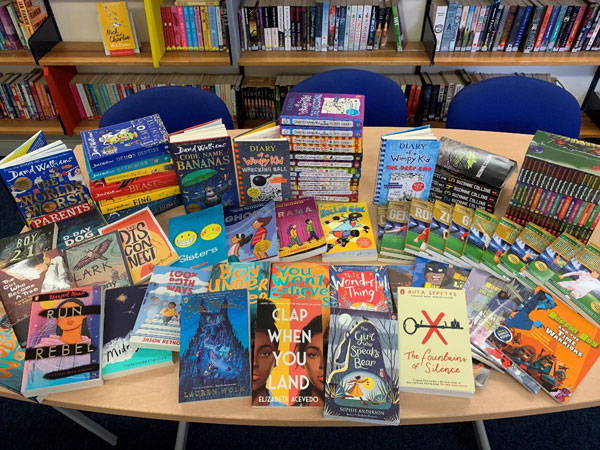 Books bought with money raised at our Scholastic Book Fair