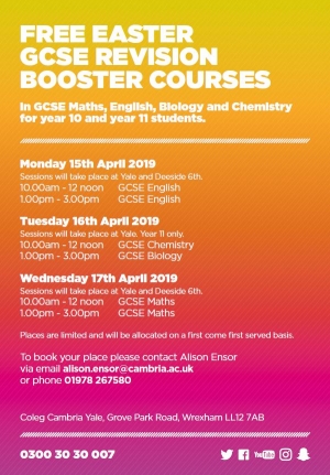 Free GCSE revision booster courses. 